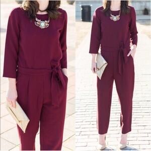 Madewell Sloan Jumpsuit Burgundy Size 0